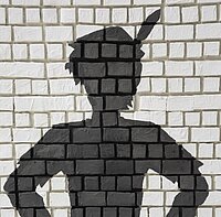Bild Silhouette Figur mit Feder am Hut